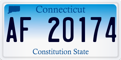 CT license plate AF20174