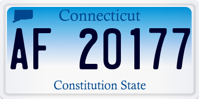 CT license plate AF20177