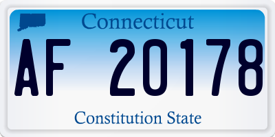 CT license plate AF20178