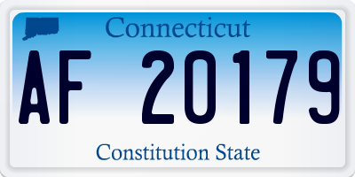 CT license plate AF20179