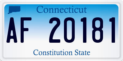 CT license plate AF20181