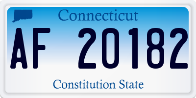 CT license plate AF20182