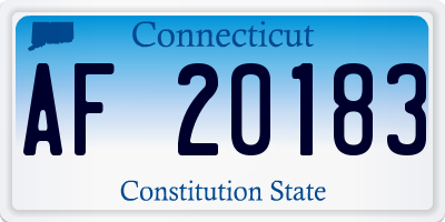 CT license plate AF20183