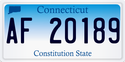 CT license plate AF20189