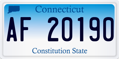CT license plate AF20190