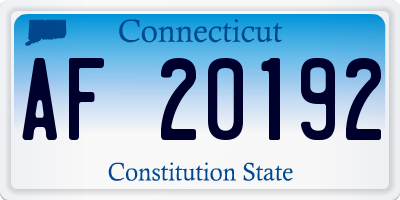 CT license plate AF20192