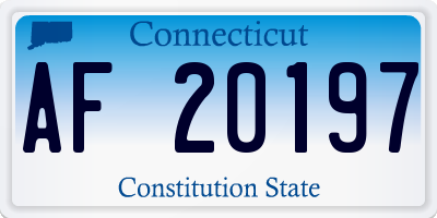 CT license plate AF20197