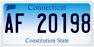 CT license plate AF20198