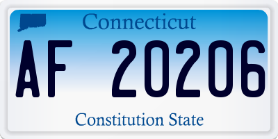 CT license plate AF20206