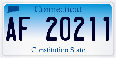 CT license plate AF20211