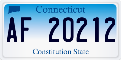 CT license plate AF20212