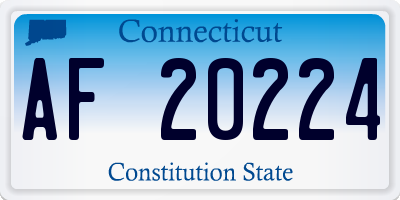 CT license plate AF20224