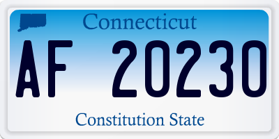 CT license plate AF20230