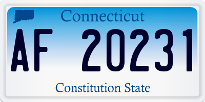 CT license plate AF20231