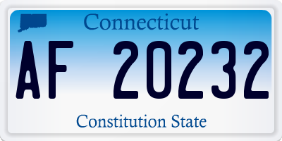 CT license plate AF20232