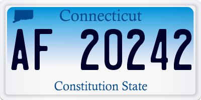 CT license plate AF20242