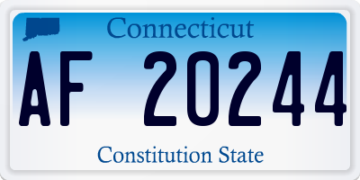 CT license plate AF20244