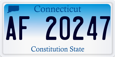 CT license plate AF20247