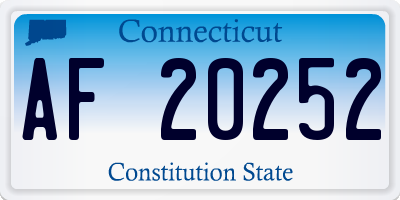 CT license plate AF20252