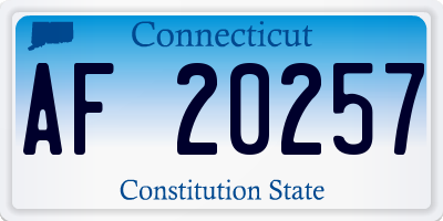 CT license plate AF20257