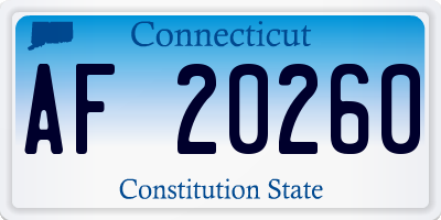 CT license plate AF20260