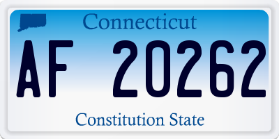 CT license plate AF20262