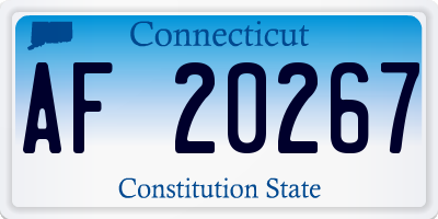 CT license plate AF20267