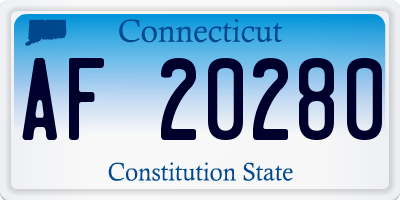 CT license plate AF20280