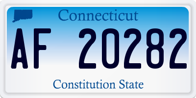 CT license plate AF20282