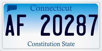 CT license plate AF20287