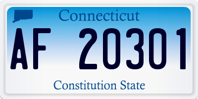 CT license plate AF20301