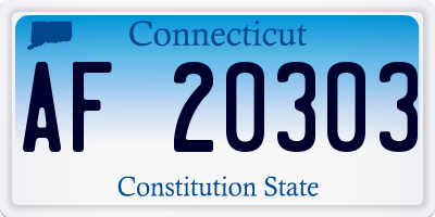 CT license plate AF20303