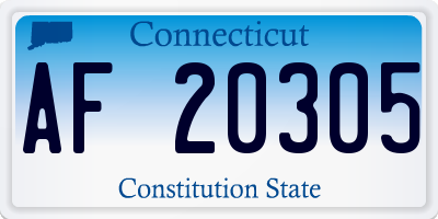 CT license plate AF20305