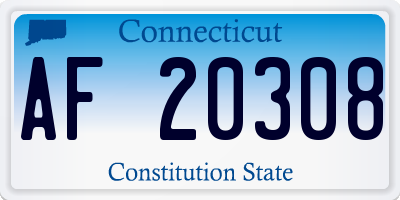 CT license plate AF20308