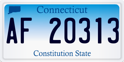 CT license plate AF20313