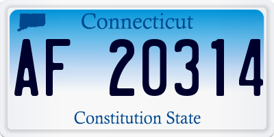 CT license plate AF20314