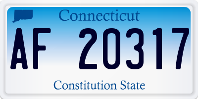 CT license plate AF20317