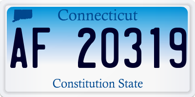 CT license plate AF20319