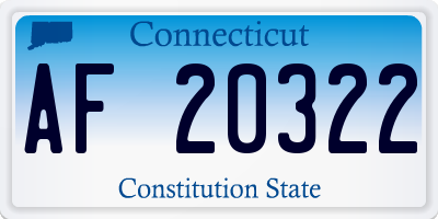 CT license plate AF20322