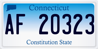 CT license plate AF20323