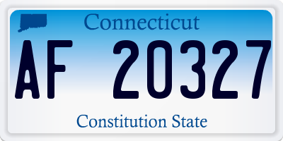 CT license plate AF20327