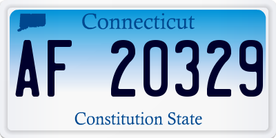 CT license plate AF20329
