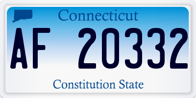 CT license plate AF20332