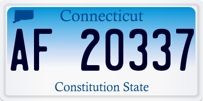 CT license plate AF20337