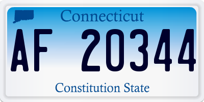 CT license plate AF20344