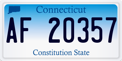 CT license plate AF20357