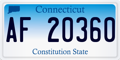 CT license plate AF20360