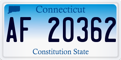 CT license plate AF20362