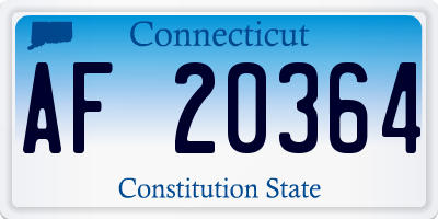 CT license plate AF20364