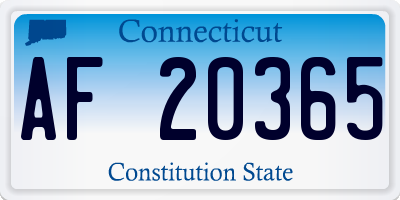 CT license plate AF20365